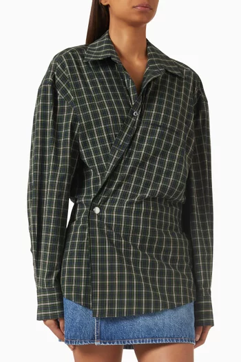 فستان قصير بتصميم ملفوف قطن