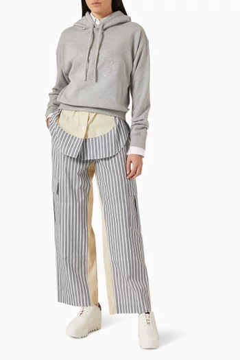 كنزة قصيرة بغطاء رأس بطبعة شعار الماركة جيرسيه قطن عضوي