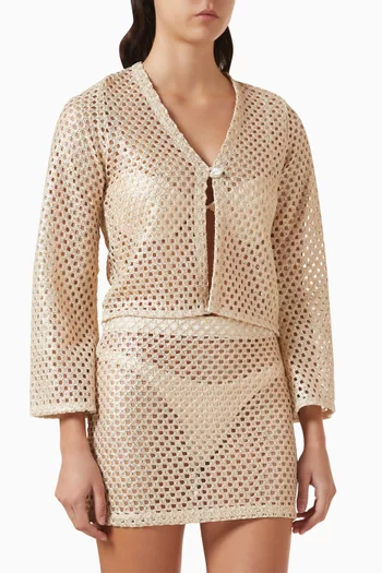 Talia Net Cover-up Shirt