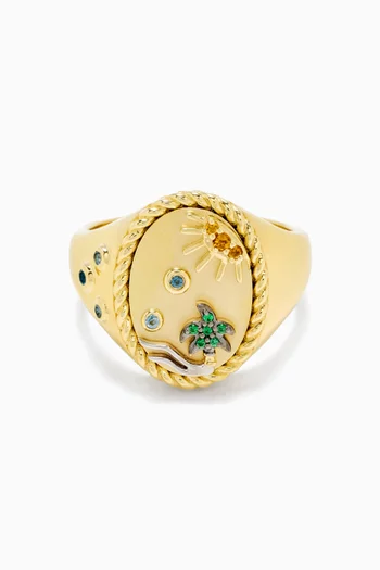 The Beach Signet Ring in Gold