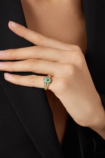Baby Signet Malachite Ring in Gold