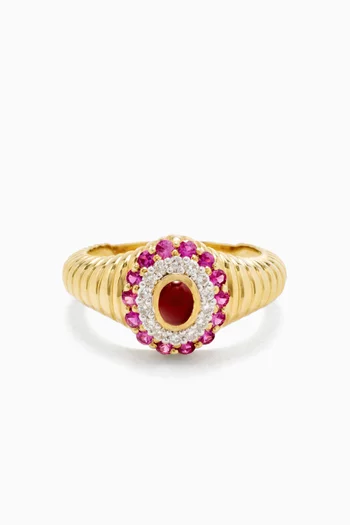 Baby Signet Agate Ring in Gold
