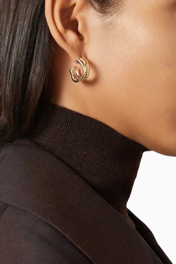 Diamond Hoop Earrings in Gold
