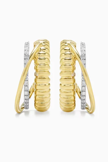Diamond Hoop Earrings in Gold