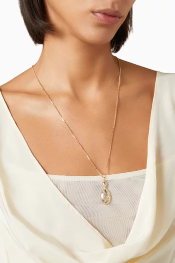 Mirror Pendant Necklace in Gold