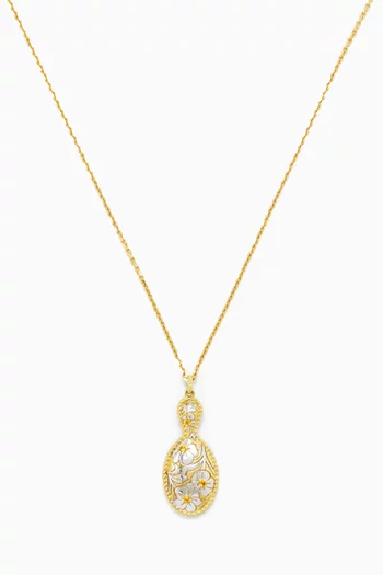 Mirror Pendant Necklace in Gold
