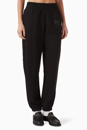 بنطال رياضي بشعار الماركة بتصميم منفوخ قماش تيري