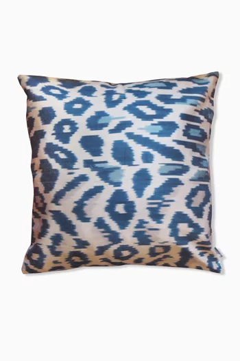 Ikat-printed Cushion in Silk