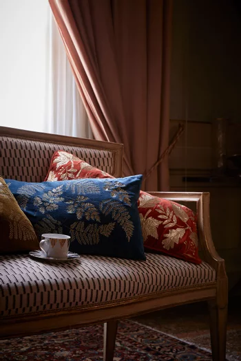 Botanical Cushion in Embroidered Velvet