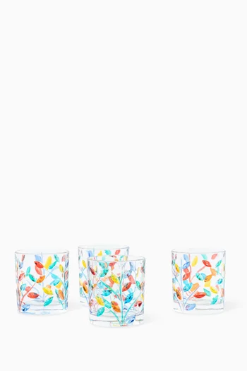 طقم أكواب للمياه زجاج كريستالي، 4 قطع