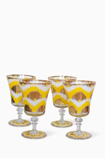 Ikat Wine Goblets, Set of 4
