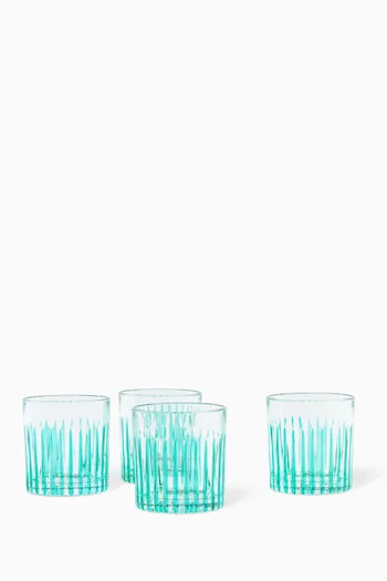 Crystal Tumblers in Hand-painted Glass, Set of 4