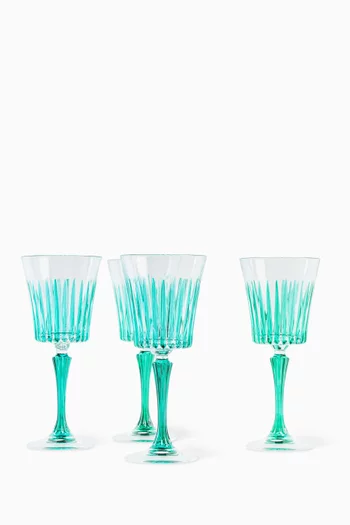 Murano Crystal Wine Glasses, Set of 4