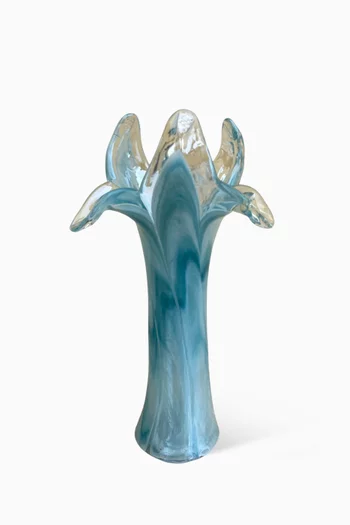 مزهرية منحوتة زجاج بطلاء يدوي