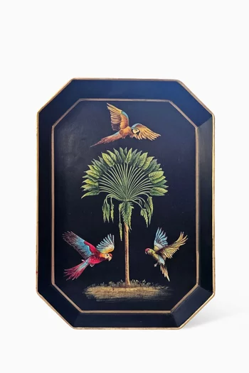 Parrot Tray in Hand-painted Iron