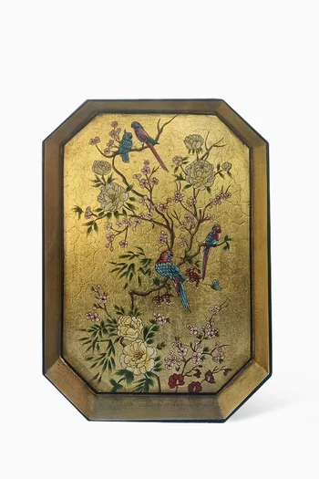 Bird Tray in Hand-painted Iron