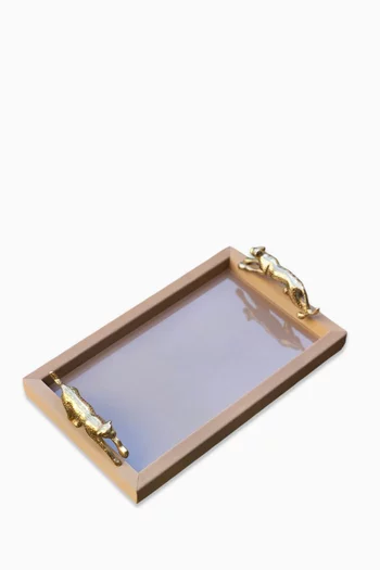 Leopard Tray in Brass