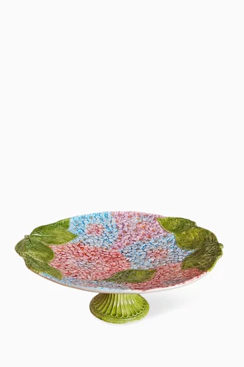 Hydrangea Cake Stand in Hand-painted Ceramic