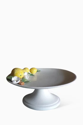 Lemon Cake Stand in Hand-painted Ceramic