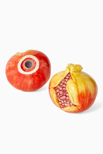 طقم مملحة ومبهرة على شكل رمان خزف