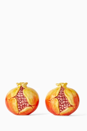 طقم مملحة ومبهرة على شكل رمان خزف