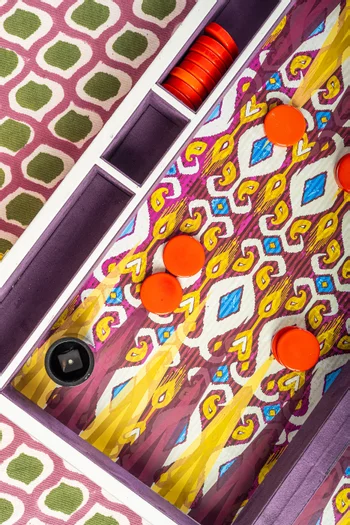 Ikat Backgammon Set in Wood