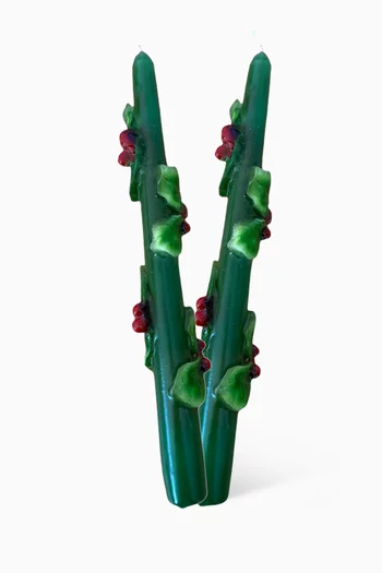 طقم شموع لموسم الأعياد، قطعتان