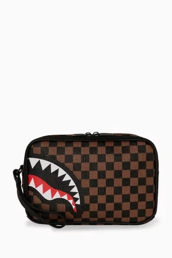 حقيبة مستحضرات العناية الشخصية بنقشة مربعات 2 بملمس بارز