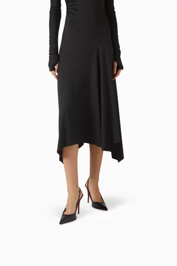 حذاء كلاسيك ميس زي بسير خلفي وكعب 100 مم جلد لامع