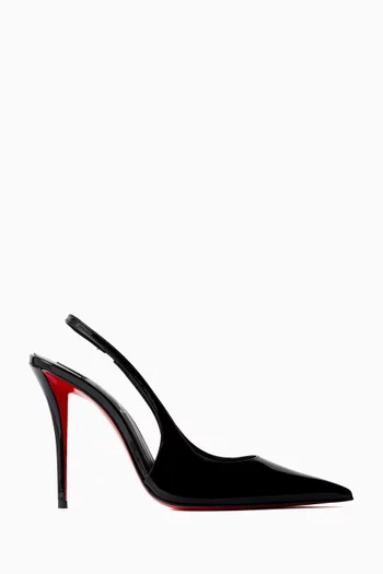 حذاء كلاسيك ميس زي بسير خلفي وكعب 100 مم جلد لامع