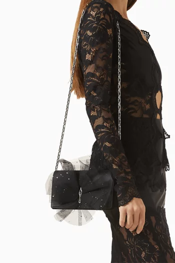 Bettina Embellished Clutch in Tulle & Crepe-satin