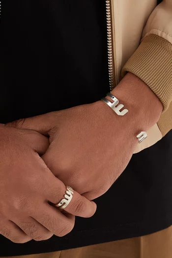 Arabic Letter "Seen" Cuff in Sterling Silver