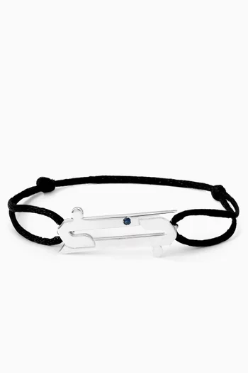 Arabic Letter "Jeem" Bracelet in Sterling Silver