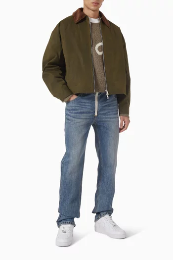 قميص بنمط جاكيت قطن بطبقة شمع