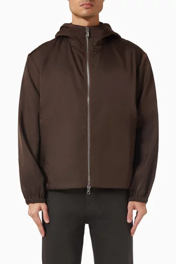 جاكيت ويندبريكر بغطاء رأس نايلون