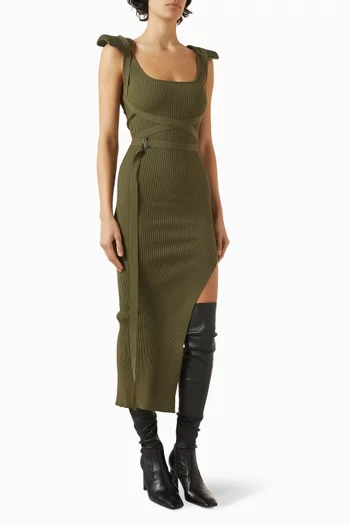 Harness Knit Midi Dress in Cotton-blend
