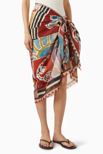 x LRNCE Printed Pareo in Organic Cotton