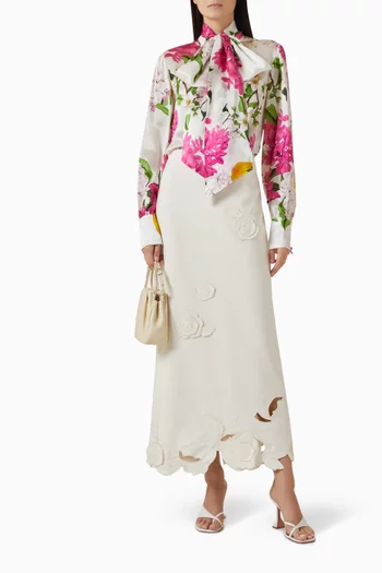 Freya Tie Neck Blouse in Silk