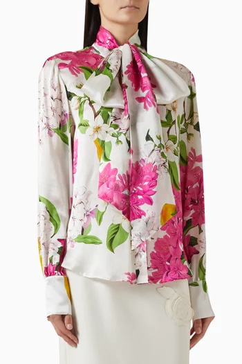 Freya Tie Neck Blouse in Silk