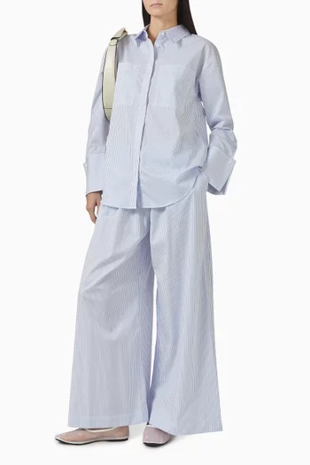 Saunders Wide Leg Pants in Cotton