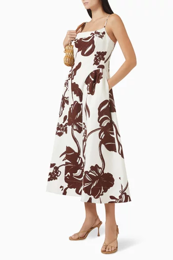 Emmett Square Neck Panelled Midi Dress