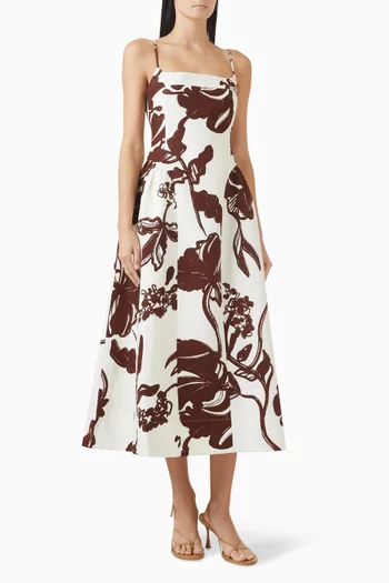 Emmett Square Neck Panelled Midi Dress