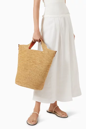 Tall Woven Bag in Toquilla Straw