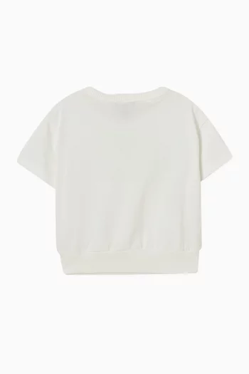 تي شيرت برقعة بشعار النسر بحجم صغير قطن