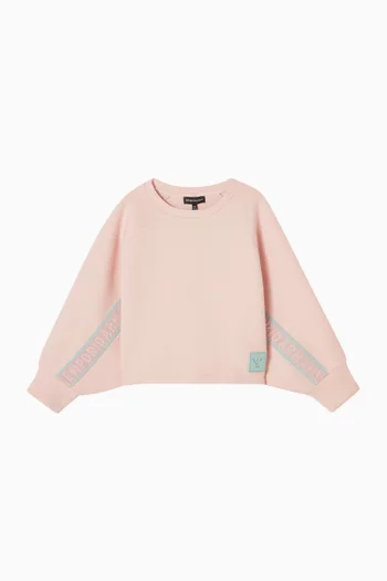 EA Text Tape Baggy-sleeves Sweatshirt in Cotton