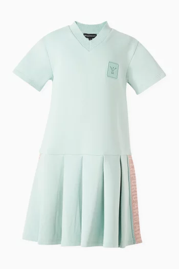 Logo-patch Pleated Dress