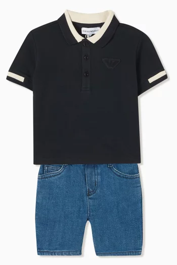 تي شيرت بولو بشعار الماركة قطن