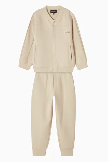 Zip-up Tracksuit Set in Cotton-blend