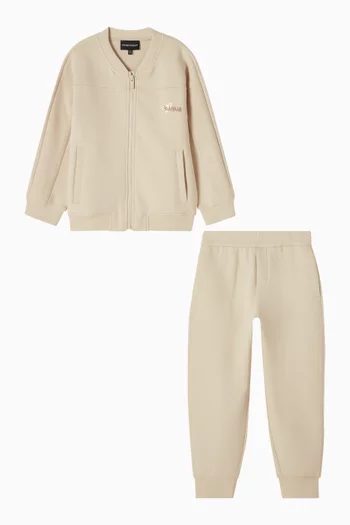 Zip-up Tracksuit Set in Cotton-blend