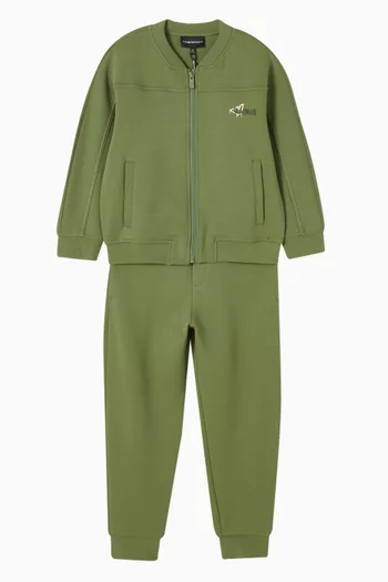 Zip-up Tracksuit Set in Cotton-blend